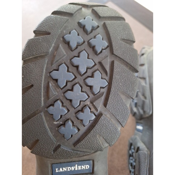 Lands' Ends 93160 Winter Boots Womens Size 7 Mid Calf Zip Gray Suede And Fleece - Picture 7 of 12